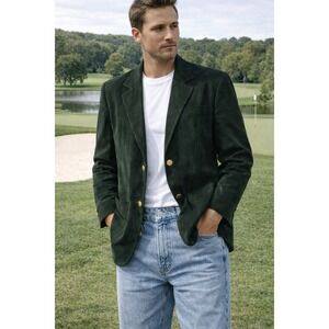 Vtg hunter Green Ultrasuede Blazer Samuel Robert Peter Halpern USA Made masters